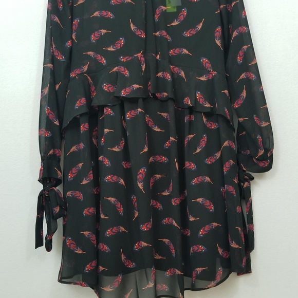 NWT Sam Edelman Feather Ruffle Dress Sz 8 12 - Picture 2 of 8